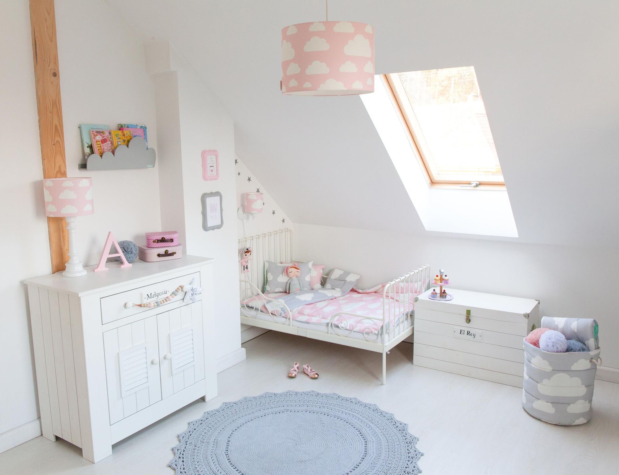 Baby's Paradijs | Kolekcja20Chmurki20Pink2020Grey preview.jpeg Hanglamp Wolkjes roze - Afbeelding 2