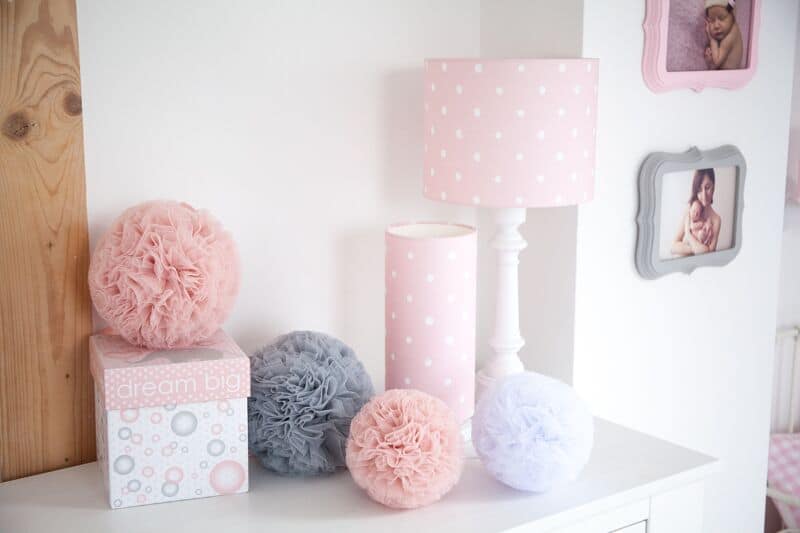 Baby's Paradijs | Lampa stojąca Lovely Dots Pink 2 preview Tafellamp Lovely Dots Pink - Afbeelding 2