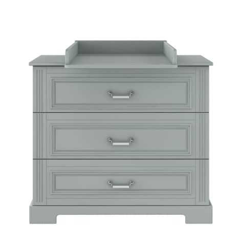 Baby's Paradijs | Ines grey chest of drawers with dresser 01 Babykamer Ines Neutral Grey - Commode + Doorgroeibed Ines - Afbeelding 5