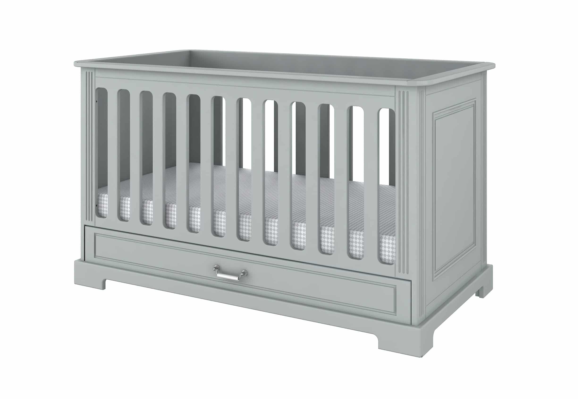 Baby's Paradijs | Ines grey cot bed Babykamer Ines Neutral Grey - Commode + Doorgroeibed Ines - Afbeelding 2