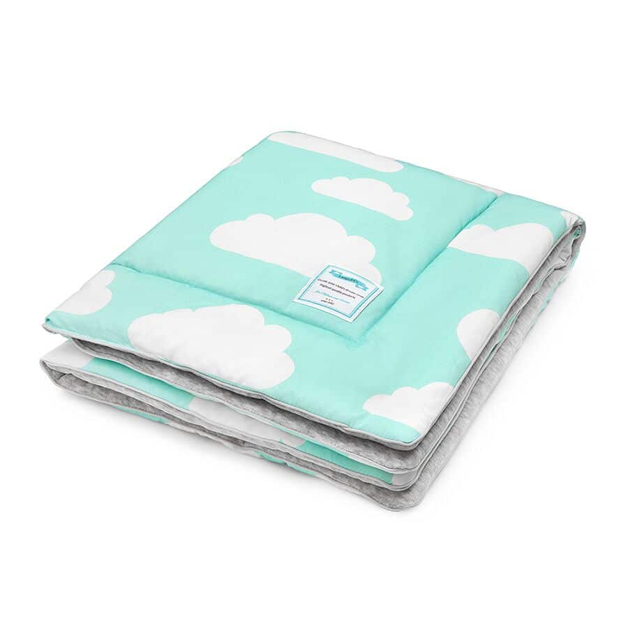 Baby's Paradijs | Kocyk ocieplany Chmurki Mint 2 preview Deken Wolkjes Mint & Grey Lamps & Co