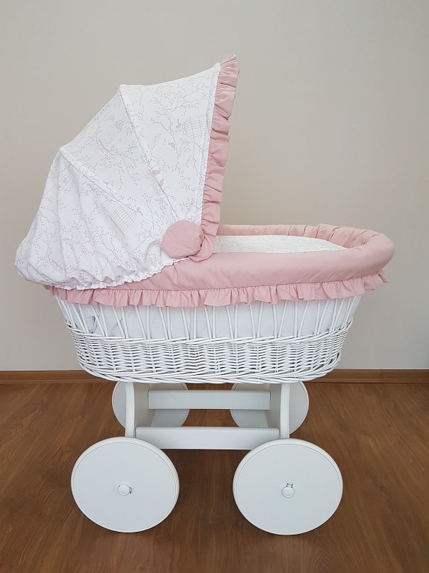 Baby's Paradijs | 20180519 190709 Baby Wiegje – Rotan Wit met Powder Pink - Afbeelding 2