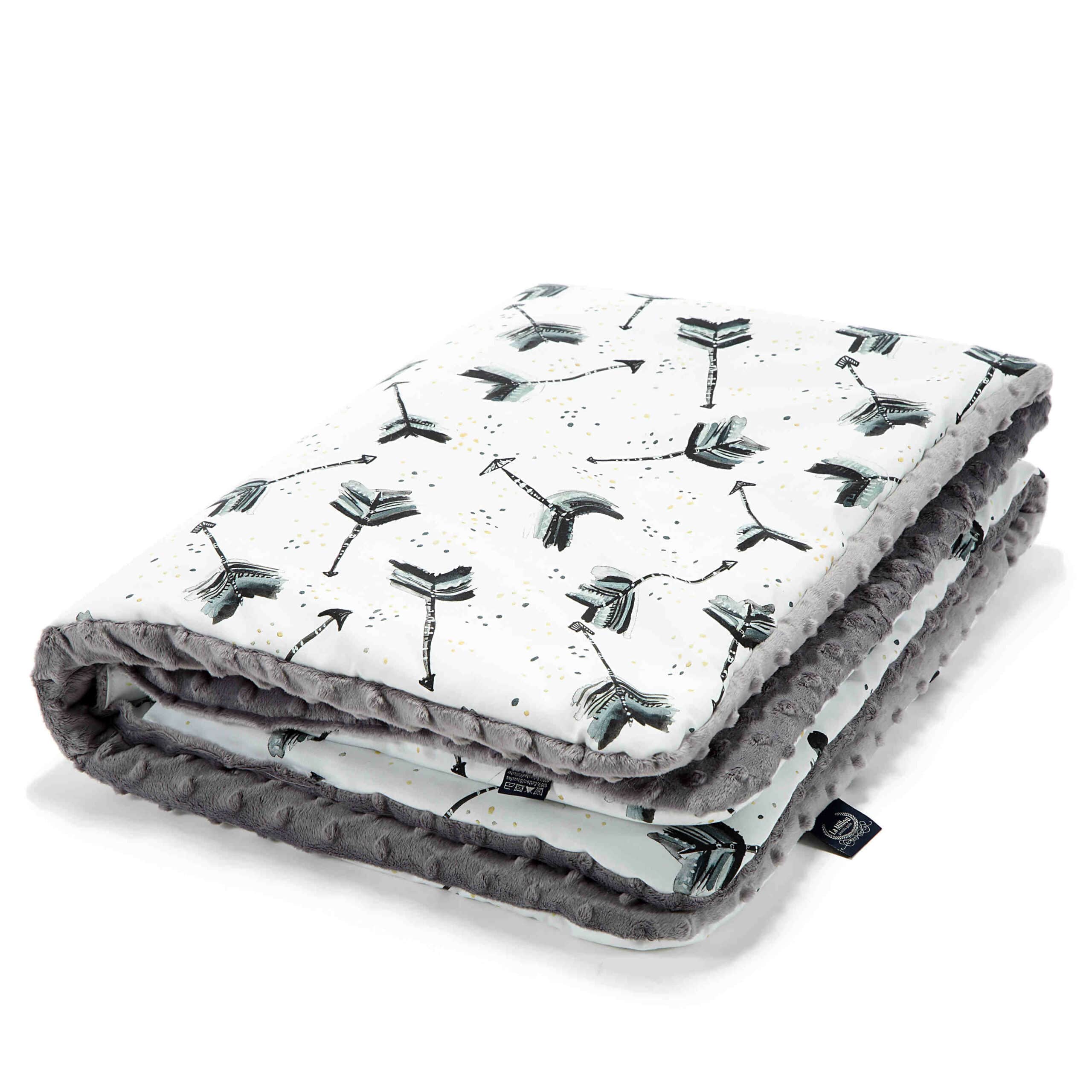 Baby's Paradijs | koc la millou minky grey boho royal arrows 2 MEDIUM BLANKET - BOHO ROYAL ARROWS - GREY