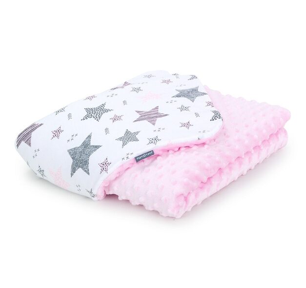 Minky deken Starmix lichtroze