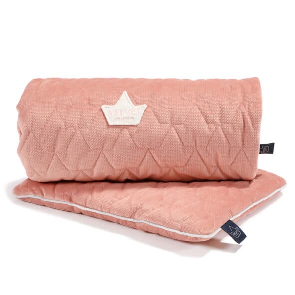 VELVET COLLECTION – SET – BLANKET & MID PILLOW - PAPAYA