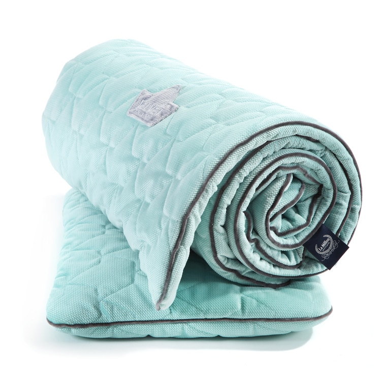 Baby's Paradijs | zestaw velvet la millou audrey mint 1 VELVET COLLECTION – SET – BLANKET & MID PILLOW - AUDREY MINT & GREY - Afbeelding 2