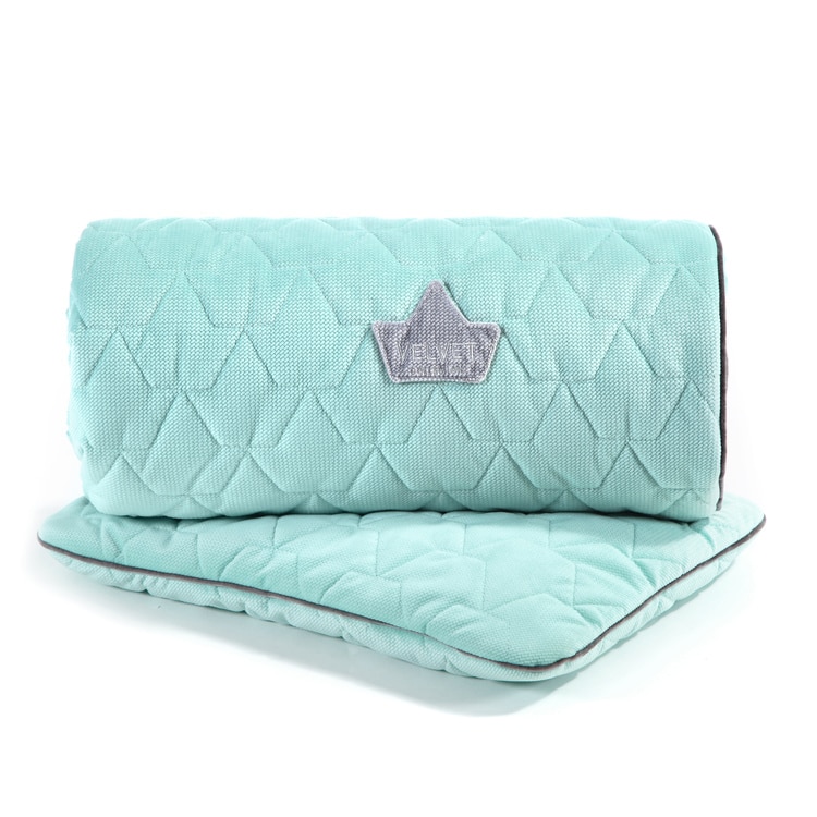 Baby's Paradijs | zestaw velvet la millou audrey mint 2 VELVET COLLECTION – SET – BLANKET & MID PILLOW - AUDREY MINT & GREY
