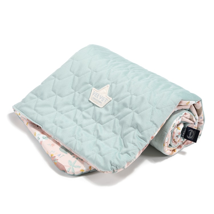 VELVET COLLECTION - MEDIUM BLANKET - DUNDEE & FRIENDS PINK - SMOKE MINT - Afbeelding 2