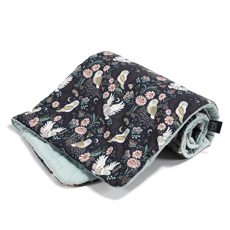 VELVET COLLECTION - MEDIUM BLANKET - MAGIC OWL - SMOKE MINT
