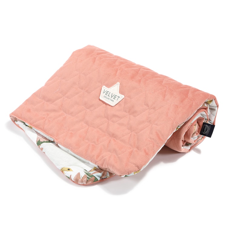 VELVET COLLECTION - MEDIUM BLANKET - HERON IN PINK LOTUS - PAPAYA - Afbeelding 2