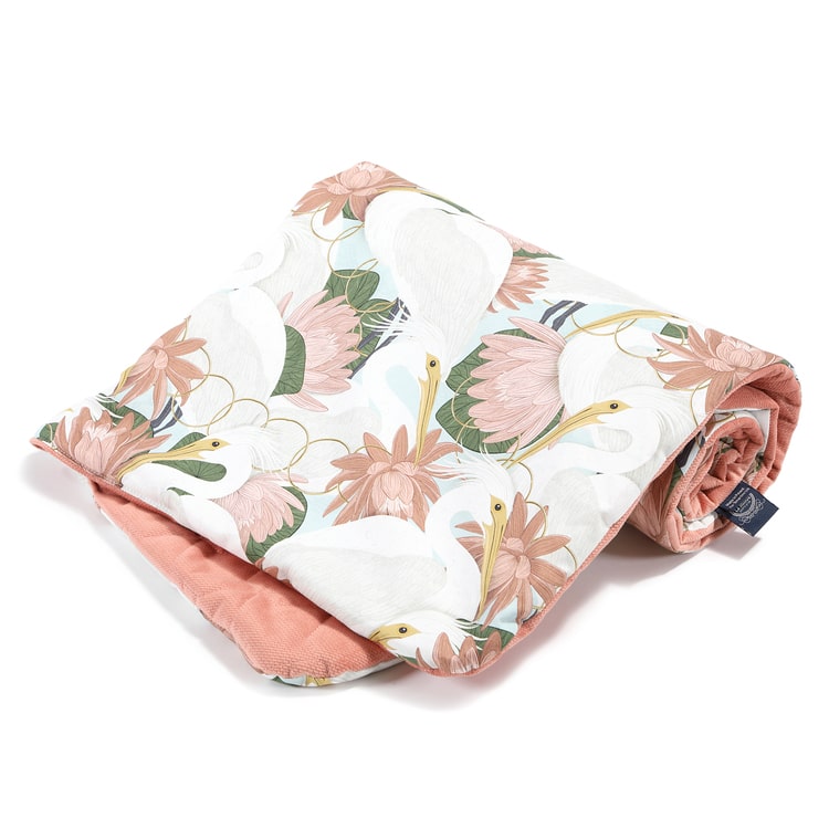 VELVET COLLECTION - MEDIUM BLANKET - HERON IN PINK LOTUS - PAPAYA
