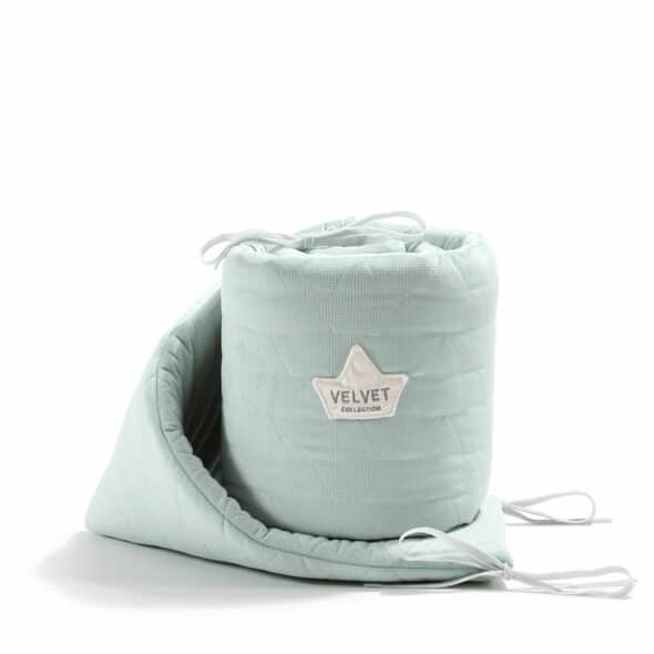 Velvet collection - Bed bumper 70x140CM - Smoke mint