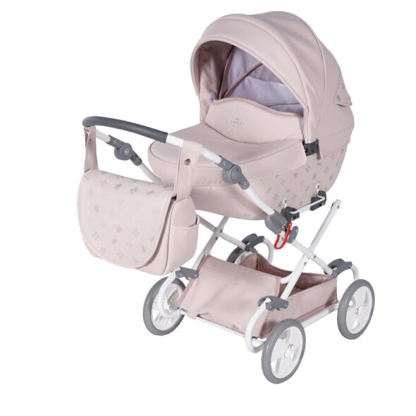 Luxe Poppenwagen Laret Imperial Mini Roze - Eco-leer