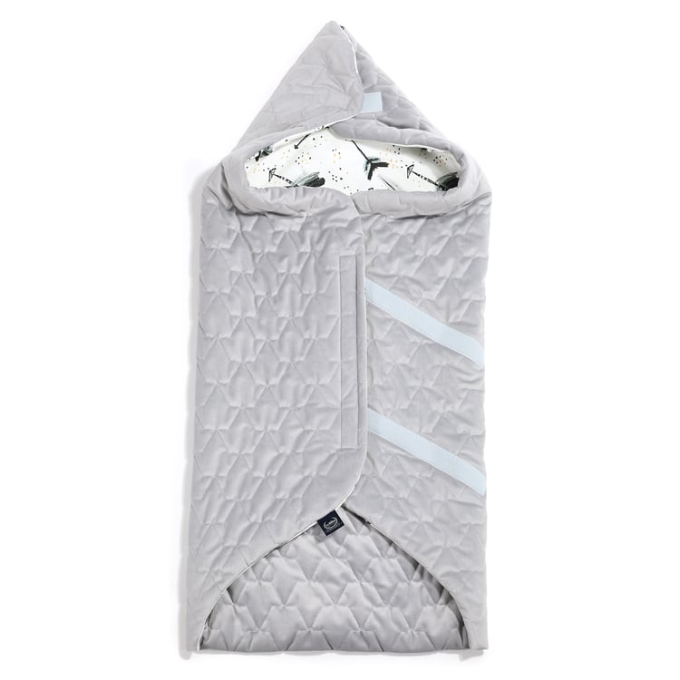 Car seat blanket - Organic Jersey collection - Boho royal arrows - Velvet dark grey - Afbeelding 2