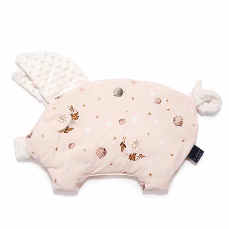 SLEEPY PIG PILLOW - BY WHATANNAWEARS - FLY ME TO THE MOON NUDE PURE - ECRU