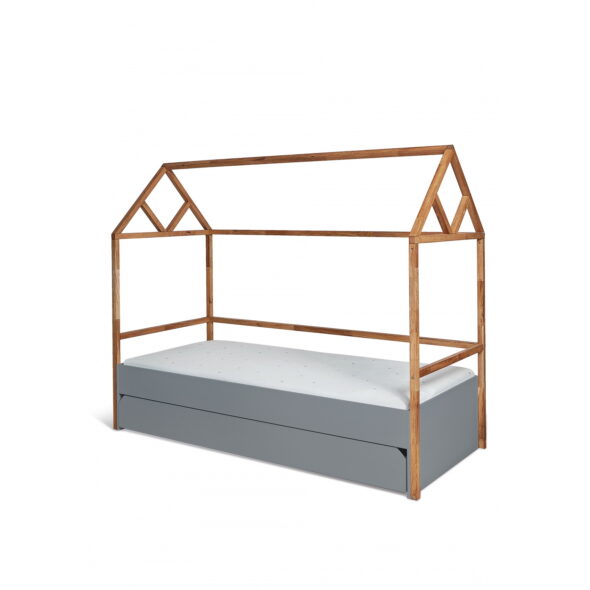 Bed Huis Frame 90 x 200 cm met Lade - Lotta Gray