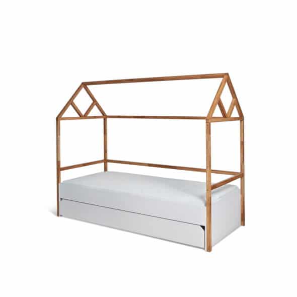 Bed Huis Frame 90 x 200 cm met Lade - Lotta Snow White