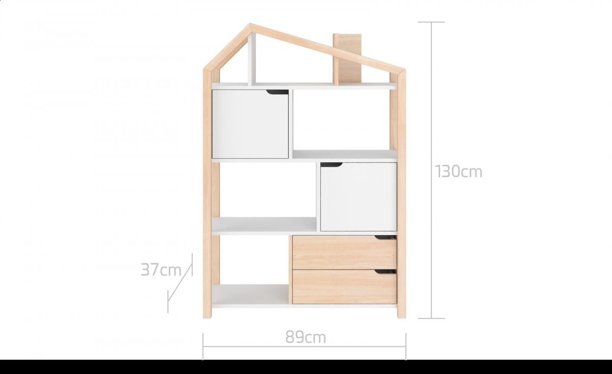 Baby's Paradijs | Boekenkast Phoebe Pine Manhattan 3 Boekenkast Phoebe Pine - Manhattan - Afbeelding 3