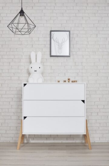 Baby's Paradijs | Commode met 3 lades Lotta Snow White Babykamer Lotta Snow White | Baby's Paradijs | Commode met 3 lades Lotta Snow White