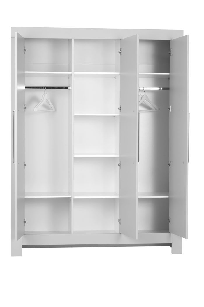 Baby's Paradijs | 3 Deurs Kledingkast Calmo Grey 2 3-Deurs Kledingkast - Calmo Grey - Afbeelding 2