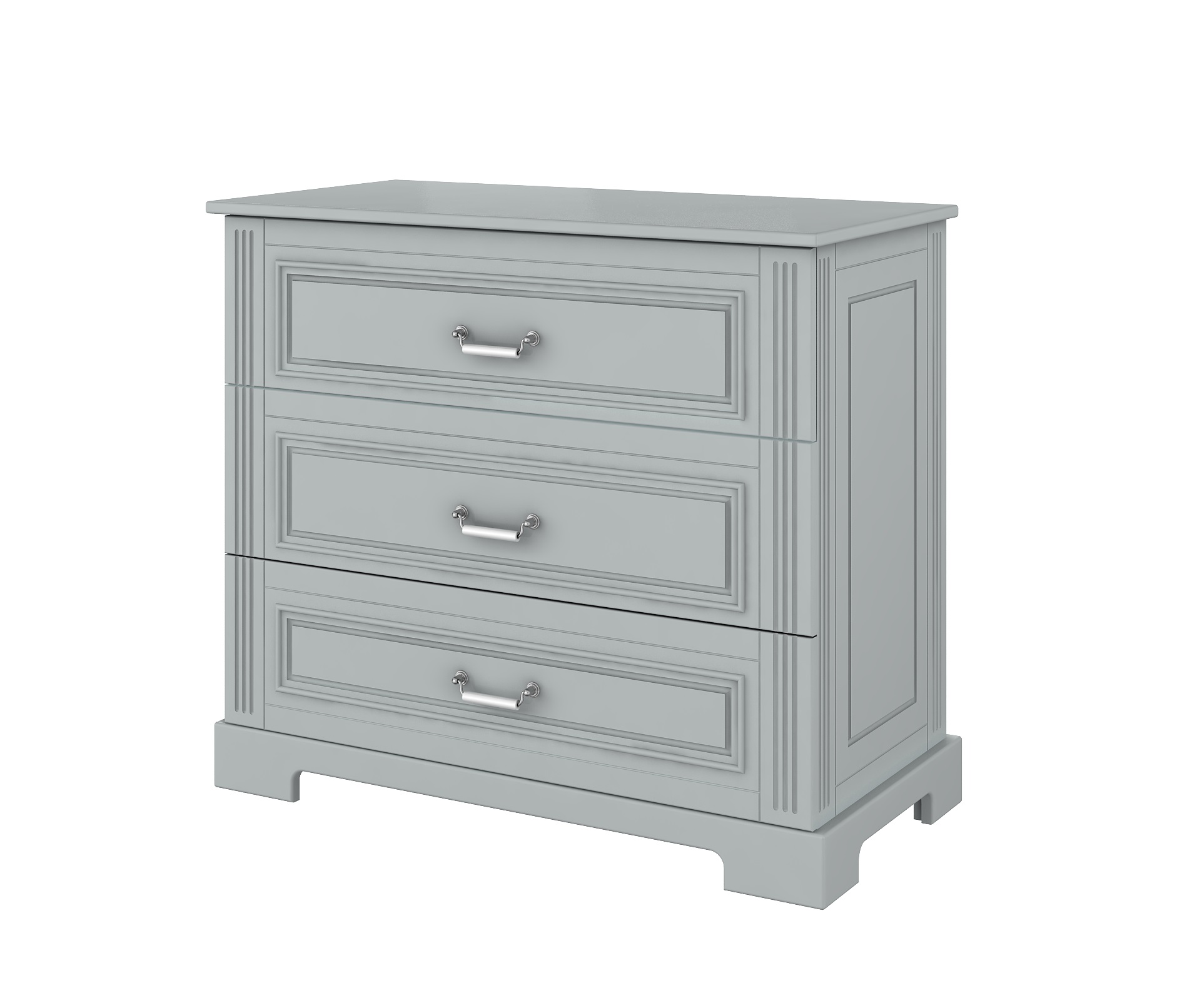 Baby's Paradijs | Commode 3 Lades Ines Elegant White 2 Commode - 3 Lades - Ines Neutral Grey - Afbeelding 3