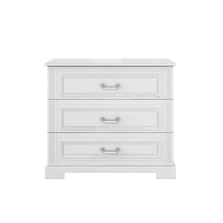 Baby's Paradijs | Commode 3 Lades Ines elegnat white Commode - 3 Lades - Ines Elegant White