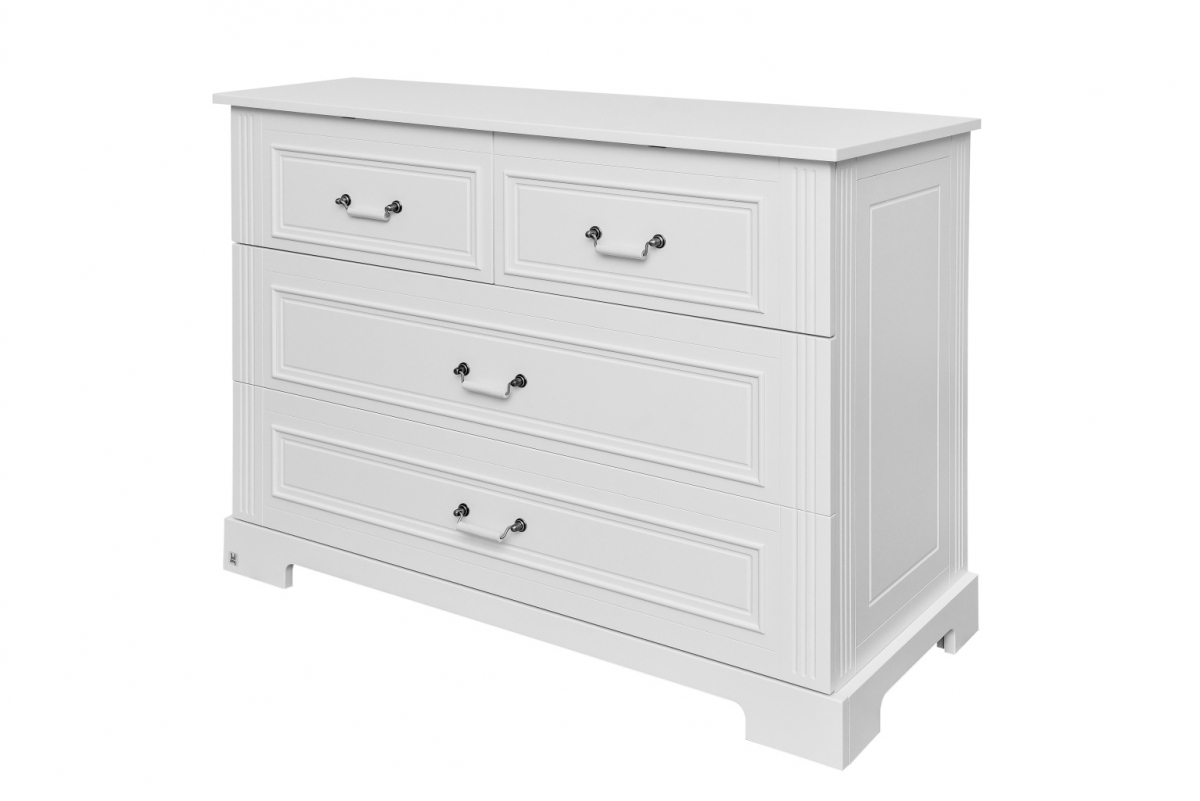 Baby's Paradijs | Commode 4 Lades Ines Elegant White 2 Commode - 4 Lades - Ines Elegant White - Afbeelding 2