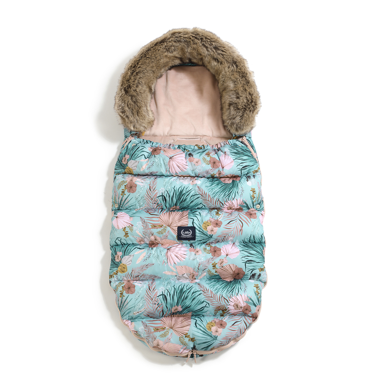 Aspen winterproof stroller bag uni - Boho palms - Smoke rose