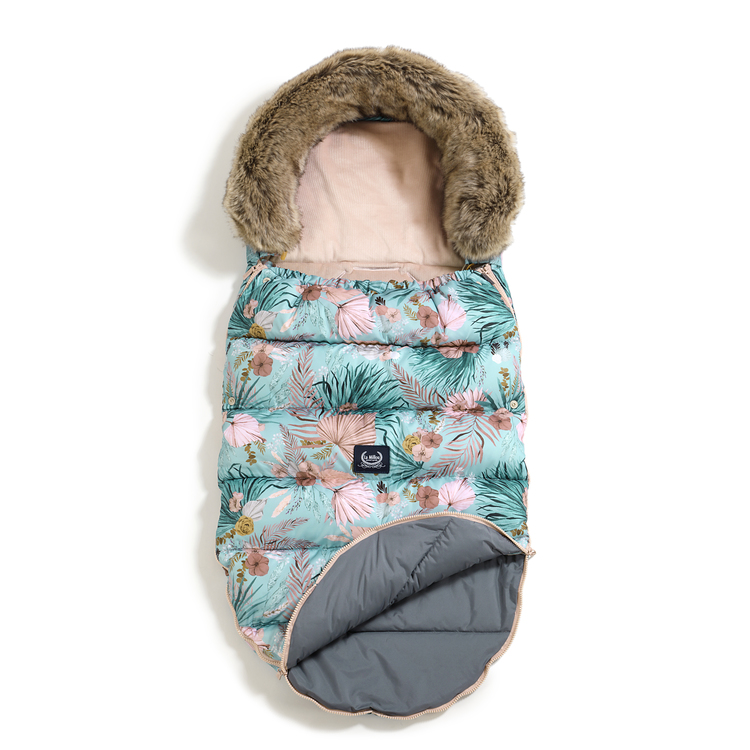 Aspen winterproof stroller bag uni - Boho palms - Smoke rose - Afbeelding 2