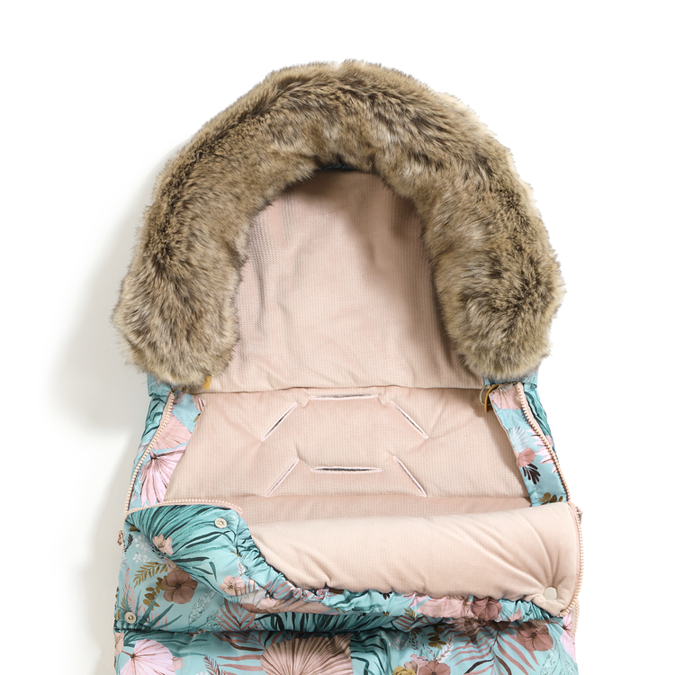 Aspen winterproof stroller bag uni - Boho palms - Smoke rose - Afbeelding 4