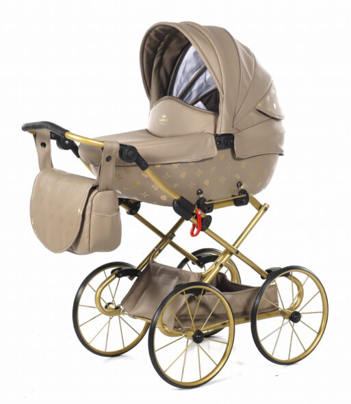 Luxe Poppenwagen Laret Imperial Mini Taupe – Eco-Leer Vintage