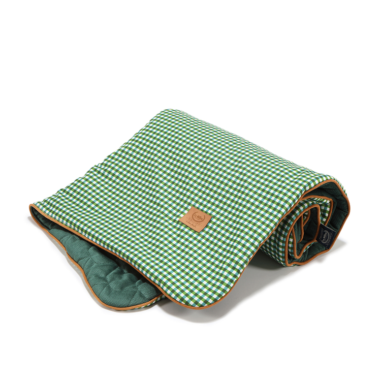 VELVET COLLECTION - MEDIUM BLANKET - BY LARA GESSLER - BARCELONA VICHY - FOREST GREEN
