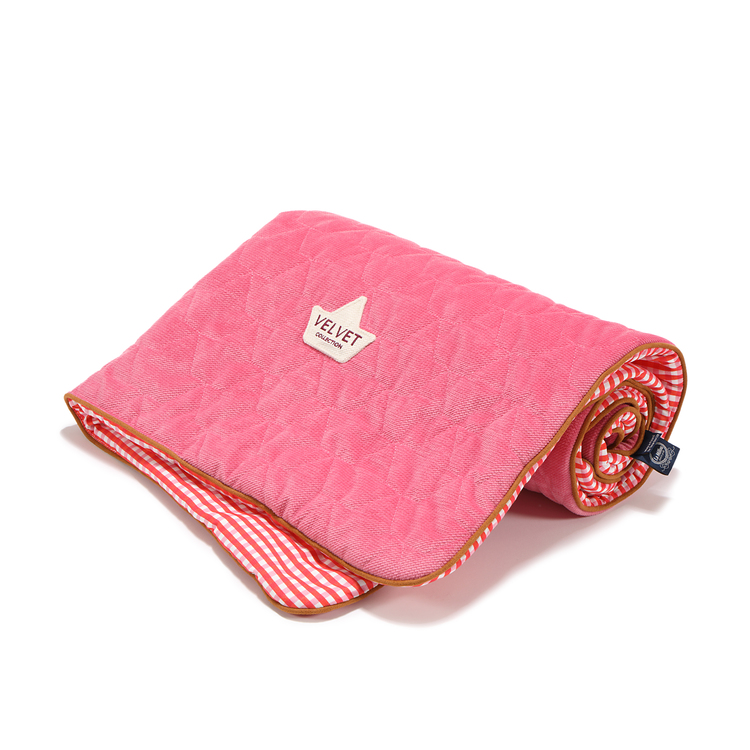 VELVET COLLECTION - MEDIUM BLANKET - BY LARA GESSLER - MARBELLA VICHY - FLORIDA PINK - Afbeelding 2