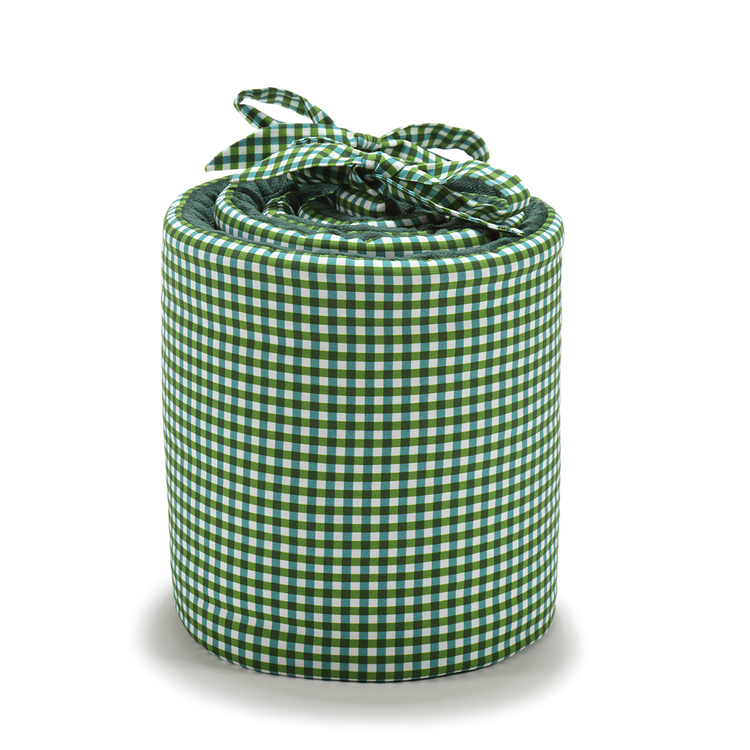 VELVET COLLECTION - BED BUMPER - BY LARA GESSLER – BARCELONA VICHY - FOREST GREEN - Afbeelding 2