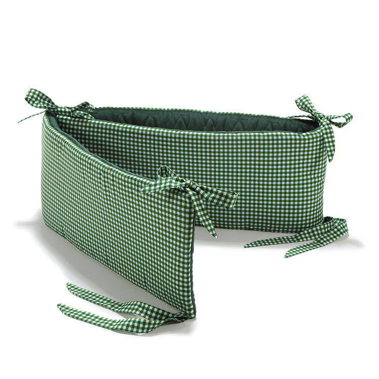 VELVET COLLECTION - BED BUMPER - BY LARA GESSLER – BARCELONA VICHY - FOREST GREEN