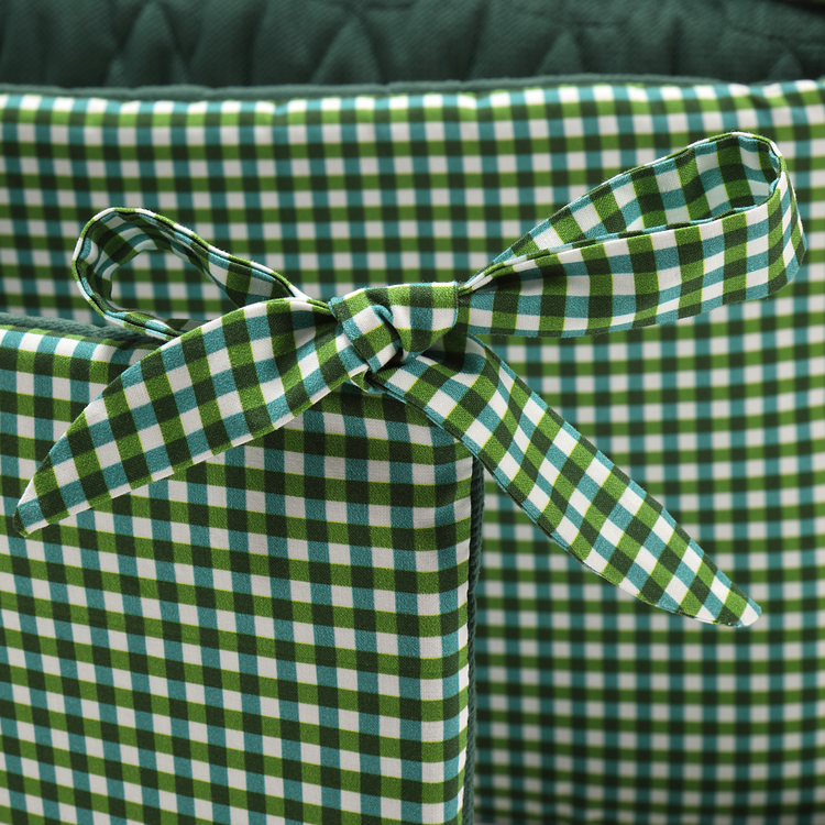 VELVET COLLECTION - BED BUMPER - BY LARA GESSLER – BARCELONA VICHY - FOREST GREEN - Afbeelding 3