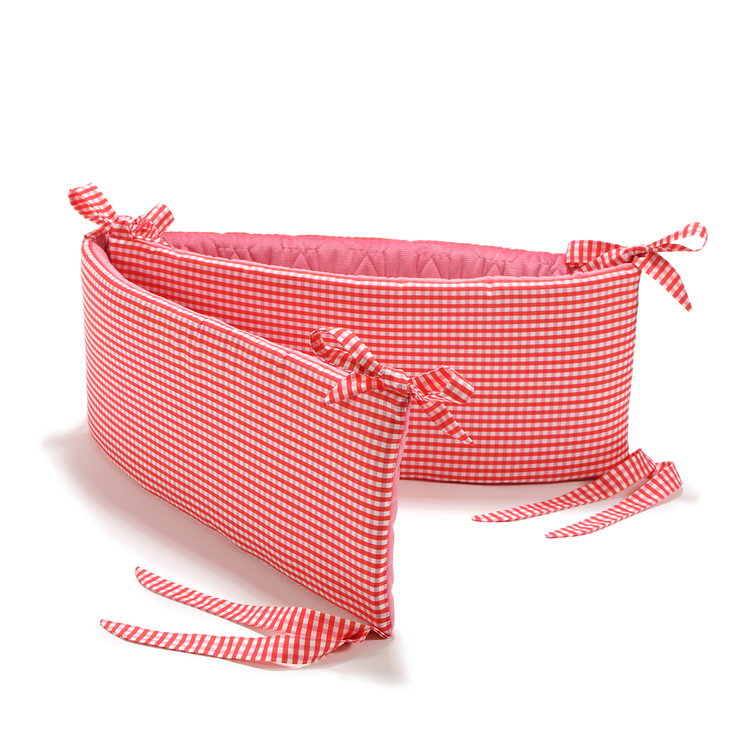 VELVET COLLECTION - BED BUMPER - BY LARA GESSLER – MARBELLA VICHY - FLORIDA PINK