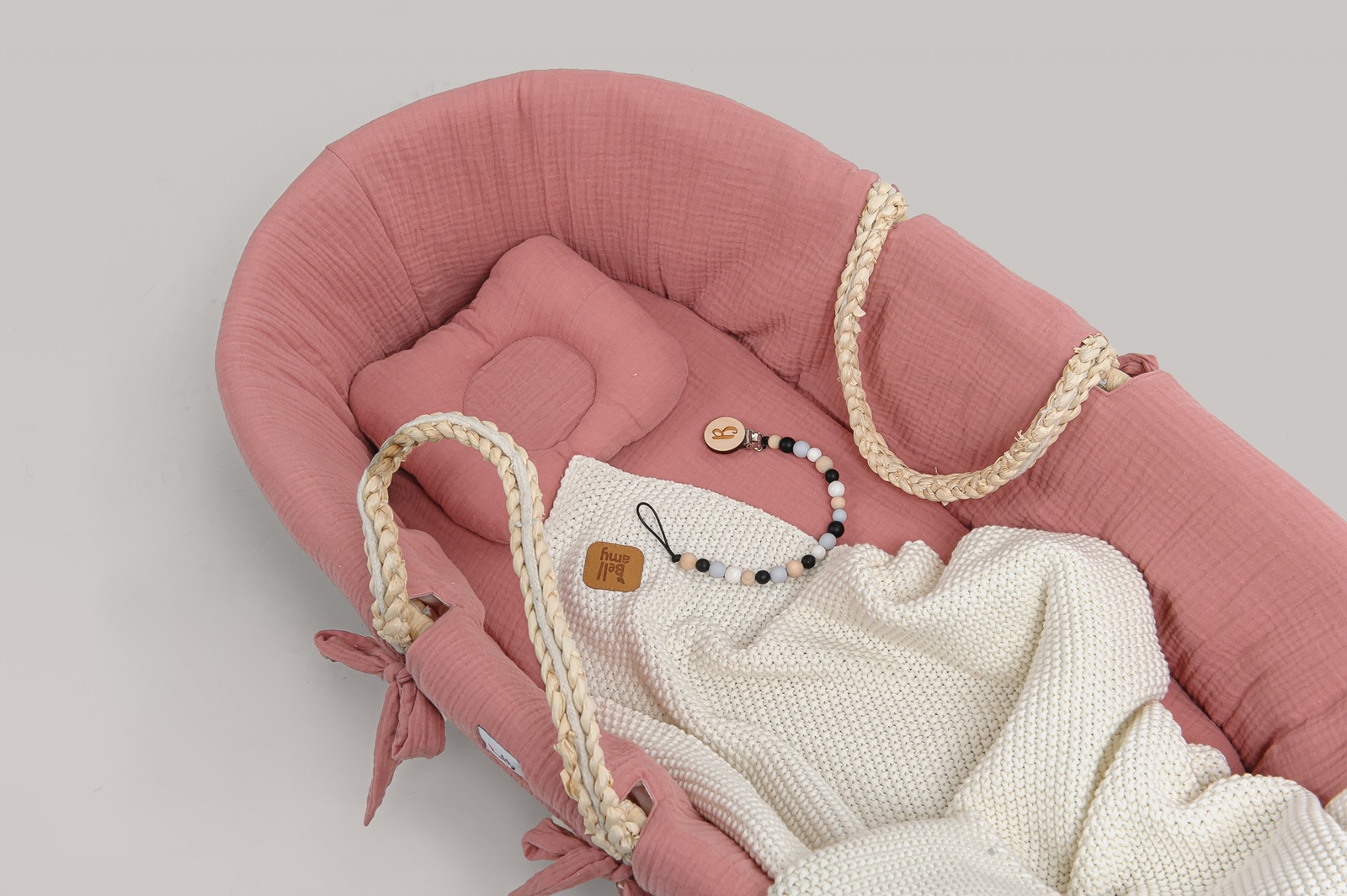 Baby's Paradijs | pol pl Zestaw do kosza Mojzesza Raspberry 887 6 Set: Mozesmand Meeko Met Matras+Standard+Textil Raspberry - Afbeelding 3