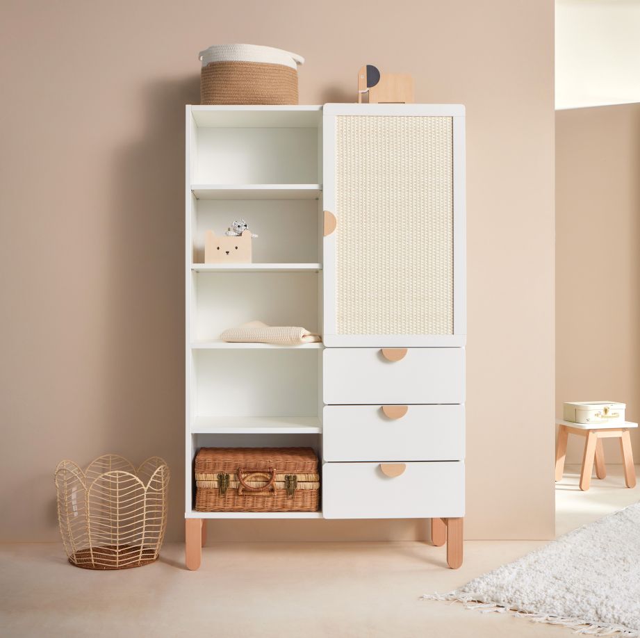 Baby's Paradijs | 5589225236319751b2e0b8a8e90319aa Babykamer Ratata ( ledikant 60 x120 cm met de lade, commode met bladvergroter , boekenkast, 2-deurskast ) - Afbeelding 15