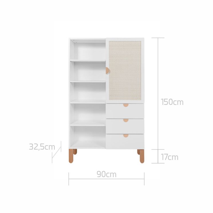 Baby's Paradijs | c7c4ca1a0a2a95f3b1f93a47aa58babd Babykamer Ratata ( ledikant 60 x120 cm met de lade, commode met bladvergroter , boekenkast, 2-deurskast ) - Afbeelding 18