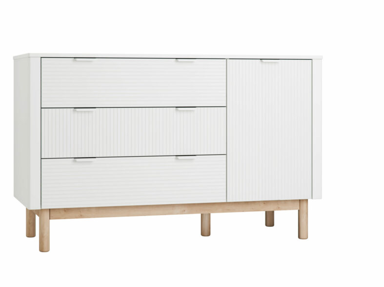 Commode - 3 lades + 1 deur - Miloo Wit
