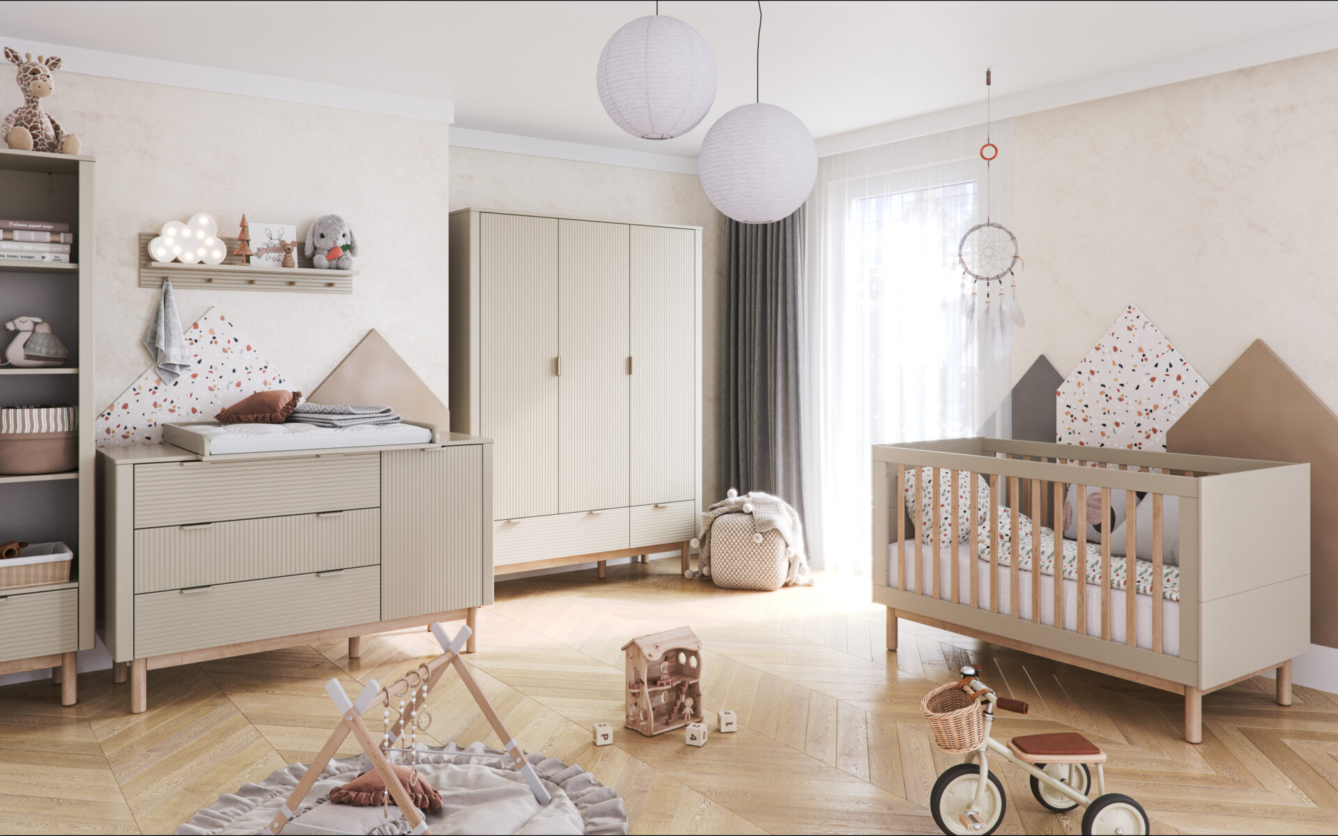 Baby's Paradijs | Miloo champagne 2 3 Commode - 3 lades + 1 deur - Miloo Champagne - Afbeelding 4