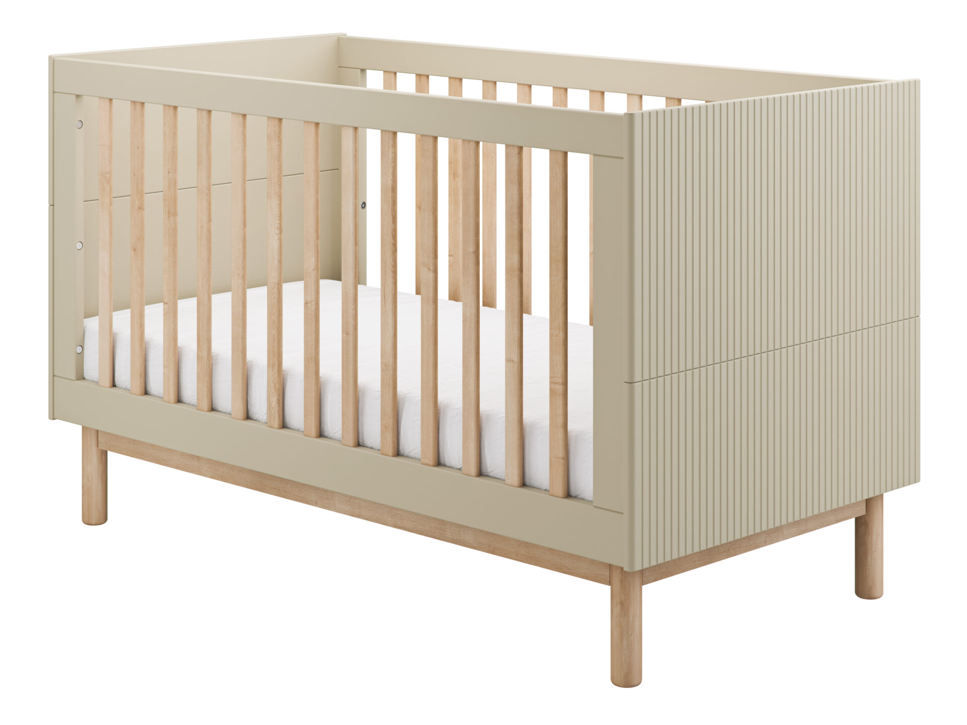 Baby's Paradijs | Miloo cot Babykamer Miloo Champagne (doorgroeibed 70x 140 cm+ grote commode+ 3-deurskast) - Afbeelding 6