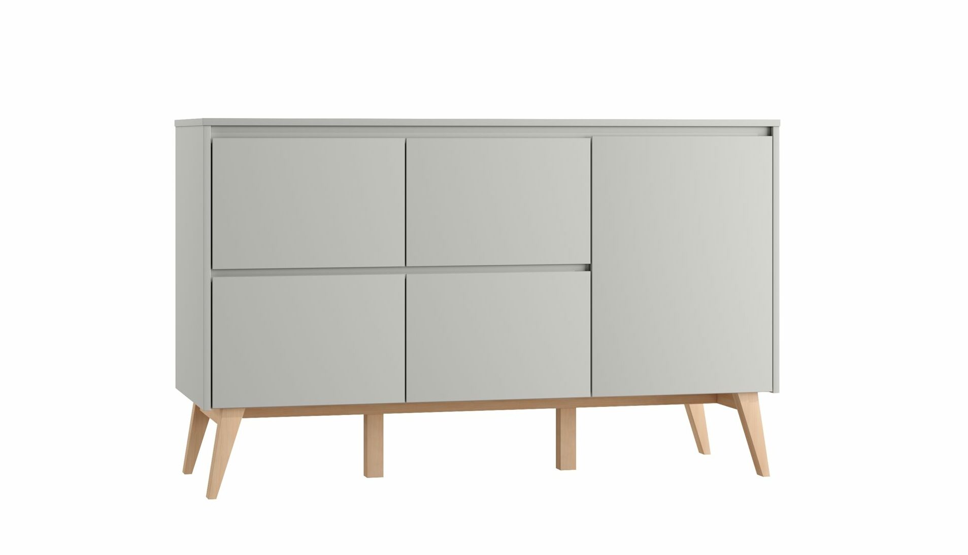 Baby's Paradijs | Swing 4 drawer1 door chest grey 1 e1700495512329 Commode Groot - 4 lades - Swing Grey