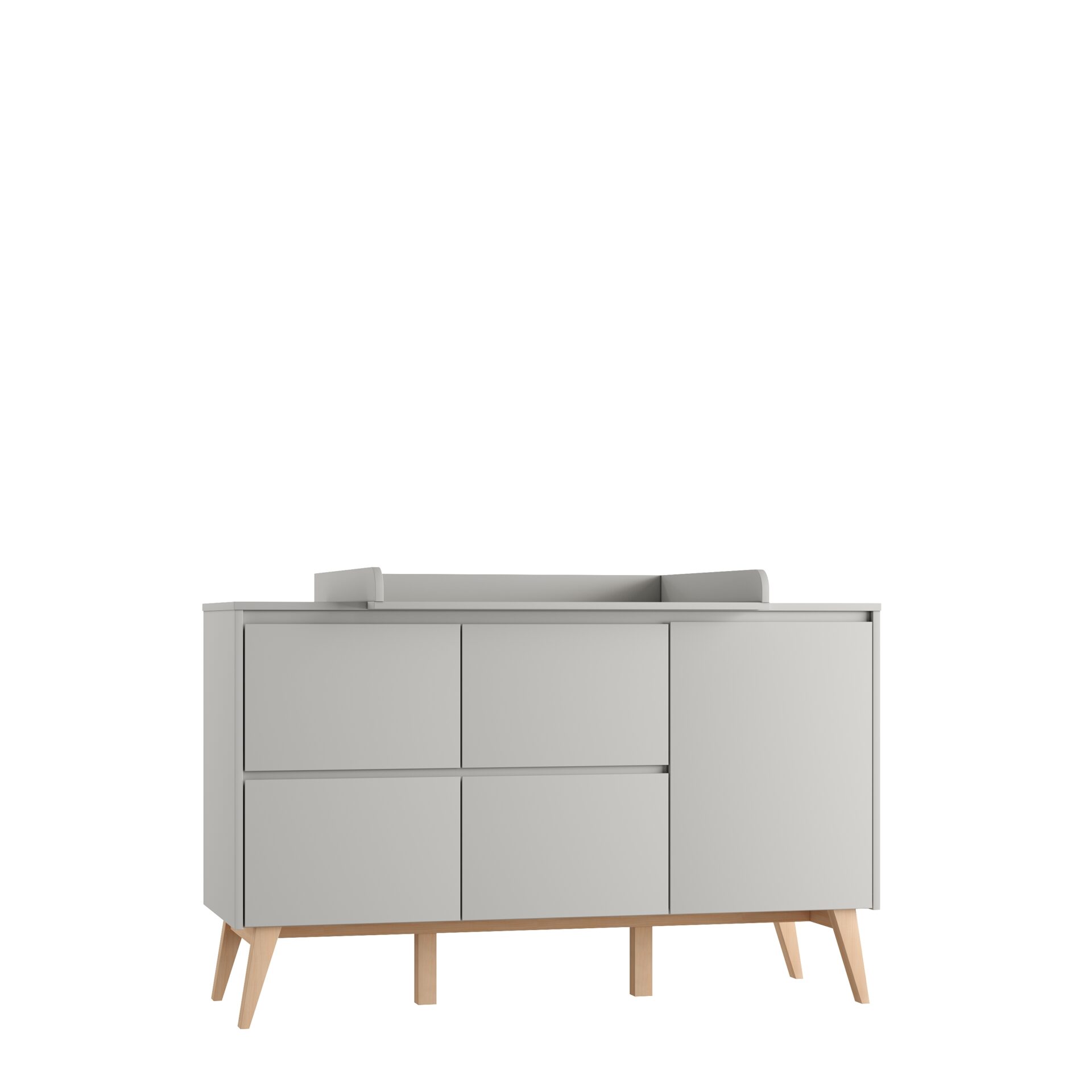 Baby's Paradijs | Swing 4 drawer1 door chest grey 5 Commode Groot - 4 lades - Swing Grey - Afbeelding 5