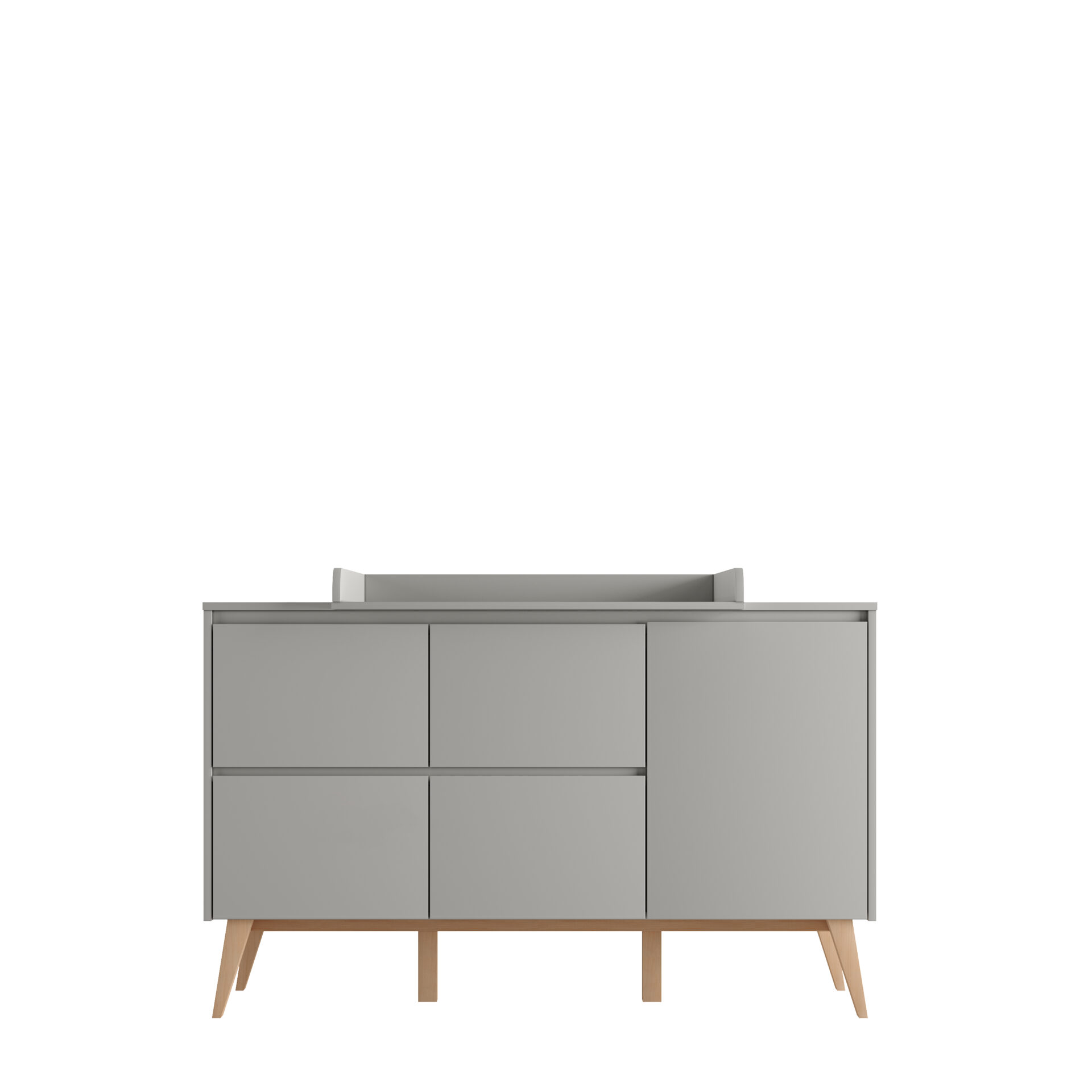 Baby's Paradijs | Swing 4 drawer1 door chest grey 6 Commode Groot - 4 lades - Swing Grey - Afbeelding 6