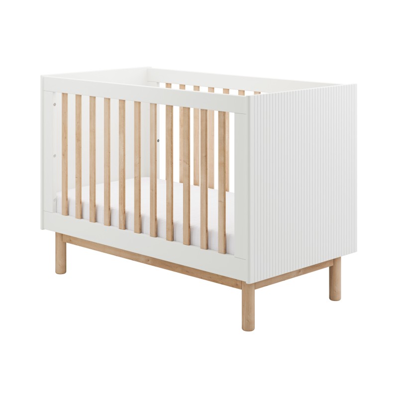Baby's Paradijs | pinio miloo biel lozeczko 120x60 4 Babykamer Miloo wit (ledikant 60x120cm+commode+kast) - Afbeelding 8