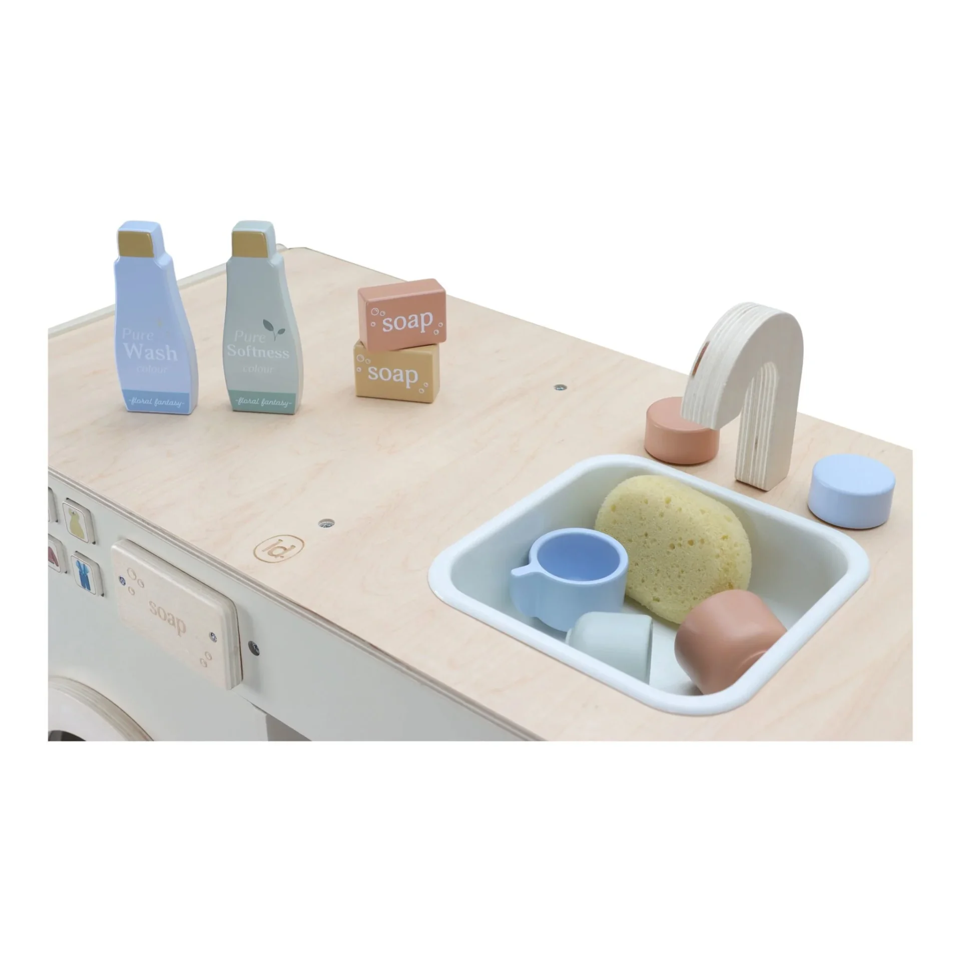 Baby's Paradijs | 0031352 houten wasmachine met accessoires Houten wasmachine – Essentials - Limited edition Price - Afbeelding 2