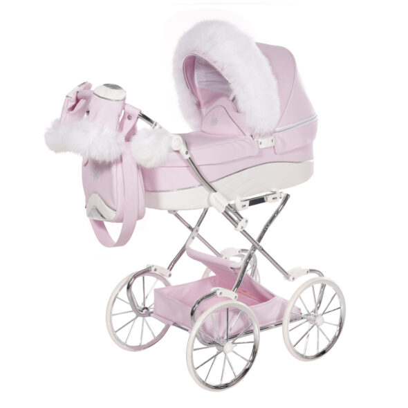 Luxe Poppenwagen Lulla Mini Pink incl. accessoires