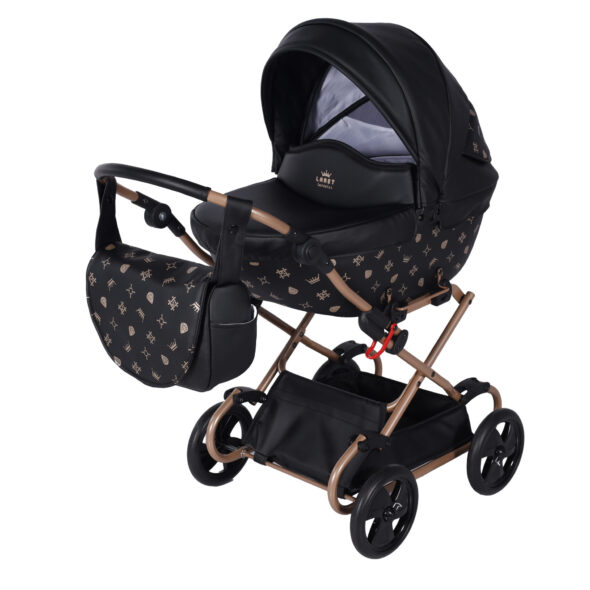 Luxe Poppenwagen Laret Imperial Mini Black – Eco-leer